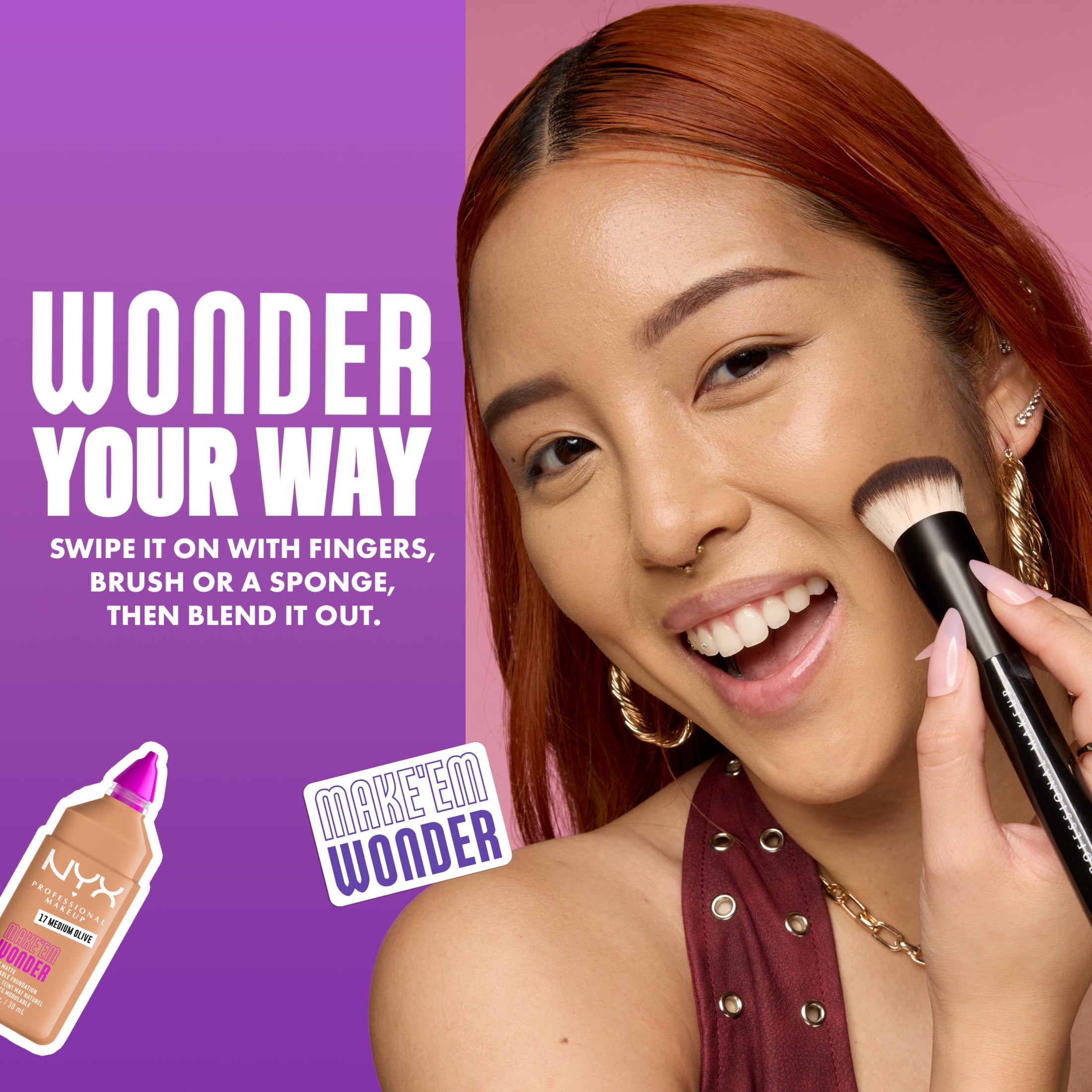 NYX Professional Makeup Make Em Wonder Foundation, Shade: Natural Beige Natural Beige 30 MLT
