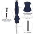 thumbnail image 2 of Gymax Parasol Solaire de 9 Pi à DEL pour Patio, Marché, Acier Inclinable avec Manivelle, Extérieur, Bleu Marine, 2 of 6