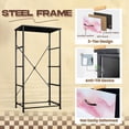 thumbnail image 4 of 4 Drawer Vertical Storage Dresser Hand painted watercolor clouds print an allover with Wood Top Fabric Pull Drawers, 4 of 8