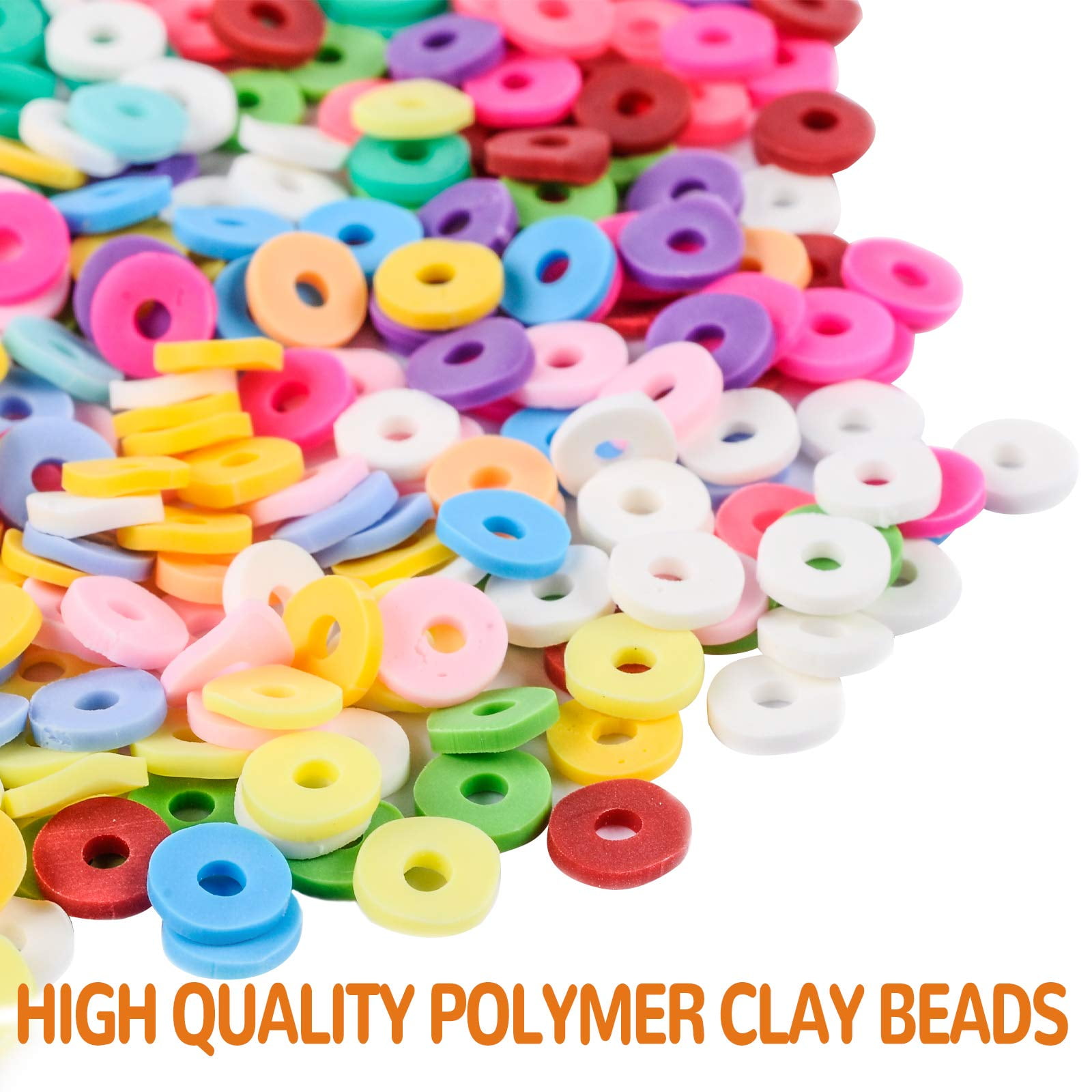 5000Pcs Jewelry Diy Kit Clay Spacer Beads Bracelet Making Ceramic Beads  Colorful