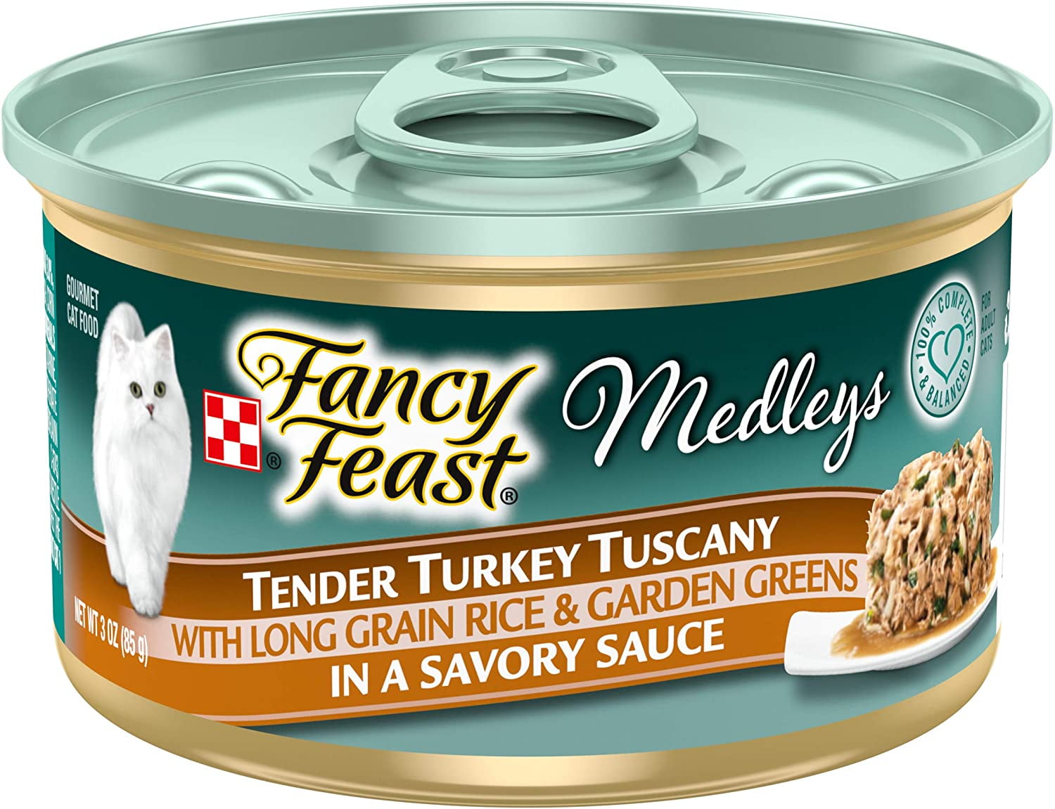Purina Fancy Feast Medleys Turkey Florentine with Garden Greens in Gravy Wet Cat Food 3oz Pack of 24 Walmart