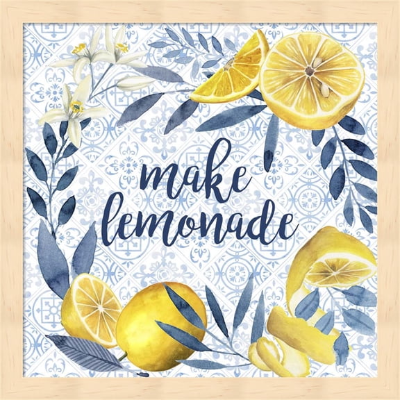 Citrus Sayings I by Grace Popp, Framed Wall Art, 13.25W x 13.25H