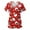 Red, variant on Shadoumai Womens Christmas Scrub Tops Funny Print V Neck Short Sleeve Shirts Stretch Anti Wrinkle Nursing Uniform With Pockets
