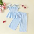 thumbnail image 2 of Toddler Baby Girl Outfits Sleeveless Tied Flower Print Tank Tops Elastic Pants Toddler 2Pcs Clothes Set Kaprioy Toddler Girl Clothes 6 9 12 18 24 Months 2T 3T 4T 5T, 2 of 9
