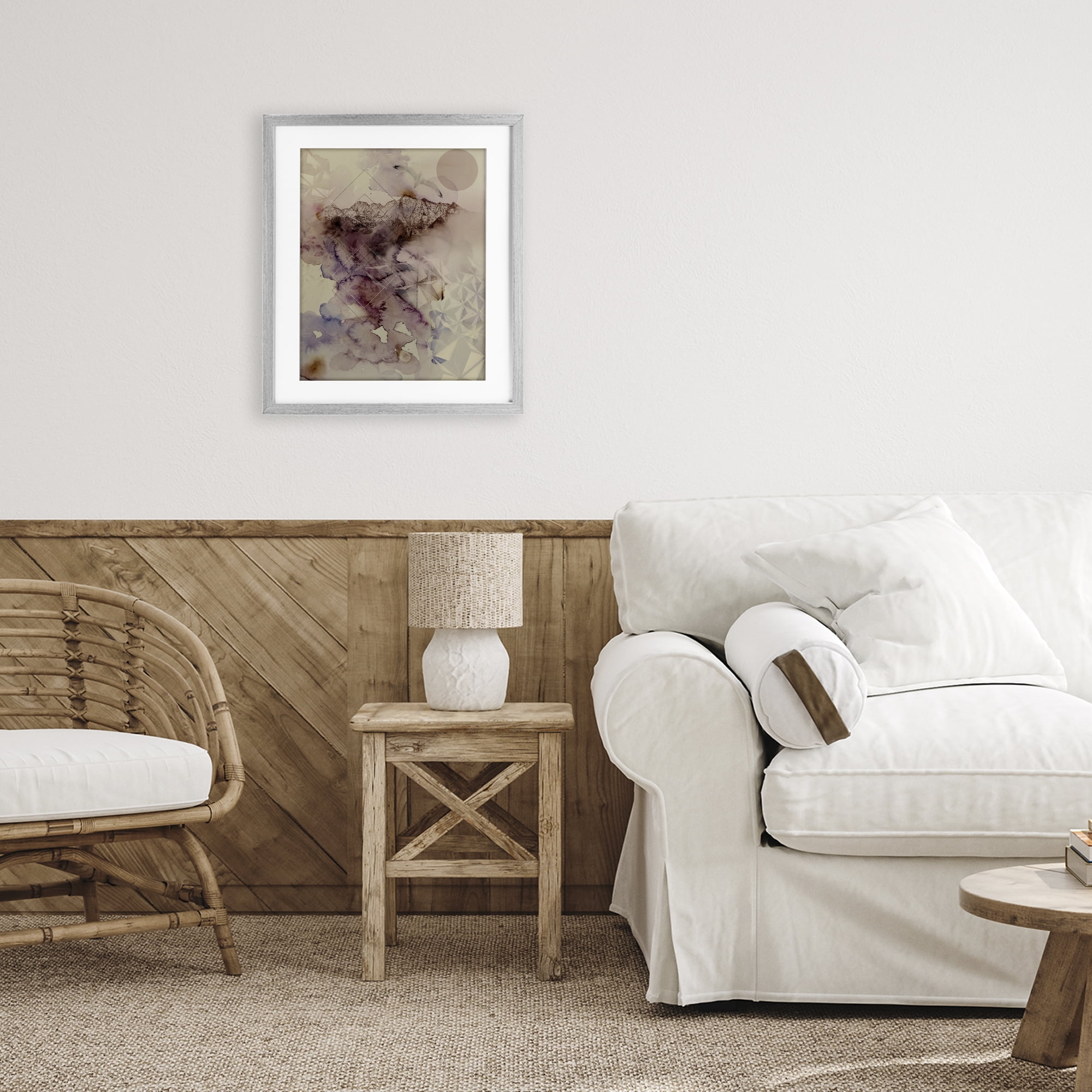 Stupell Industries Dust Abstract with Geometrics Gray Framed Print Under Glass, design by Gemma Bardot