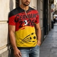 thumbnail image 5 of 2026 Soccer Cup Retro Jersey Henley for Men, Short Sleeve Button Neck Graphic Tee with Country Flag & Ball Print for Game Day & Summer Casual Yellow XL, 5 of 7