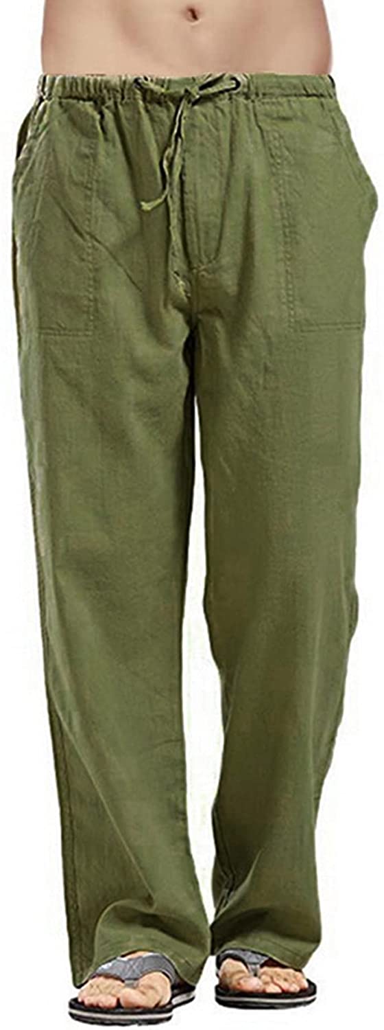 FanShowMen's Casual Linen Drawstring 