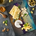 thumbnail image 5 of Ocean Cutting Board, Majestic Sunrise in Tranquil Sea Horizon Dawn Rays Clouds Water Reflection, Decorative Tempered Glass Cutting and Serving Board, Large Size, Orange Purple Blue, by Ambesonne, 5 of 5