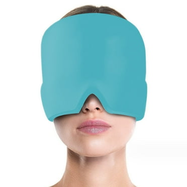 TELOLY Migraine Relief Cap,Multifunctional Headache Relief Cap for Men and Women,Headache Ice Pack Mask, Hot and Cold Gel Therapy,Blue