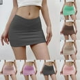 thumbnail image 5 of BUYISI Womens Mini Skirt Beautiful Solid Color Low Waist A-Line Short Skirt Party Club Black S, 5 of 9