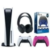 Sony Playstation 5 Disc Version (Sony PS5 Disc) with Extra Nova Pink Controller, Black PULSE 3D Headset and Gamer Starter Pack Bundle