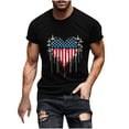 thumbnail image 2 of T Shirts for Men under $5 Independence Day Printing Short Sleeve Round Neck Shirts for Men Pullover Men's T-Shirt Shirts for Men Black M, 2 of 5
