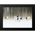 thumbnail image 2 of Iga, Ikuo 24x18 Black Modern Framed Museum Art Print Titled - Red-Crested White Cranes, 2 of 5