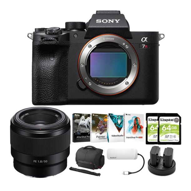 Sony Alpha a7R IV Mirrorless Digital Camera Body with 50mm f/1.8 Lens Bundle