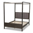 thumbnail image 4 of Baxton Studio Natasha Modern and Contemporary Grey Fabric Upholstered and Dark Grey Oak Finished Wood King Size Platform Canopy Bed, 4 of 8