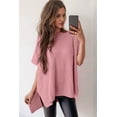 thumbnail image 2 of Women'S Loose Dropped Shoulder Short Sleeve Pullover Sweater Pink M, 2 of 7