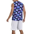 thumbnail image 2 of Pofeuu flower starry sky Skull Print Basketball Jersey, Shirts for Men Youth Basketball Jersey Crew Neck-Large, 2 of 6