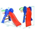 thumbnail image 3 of Pemberly Row 2 Step Children Folding Slide w/ Basketball Hoop For Kids, 3 of 6