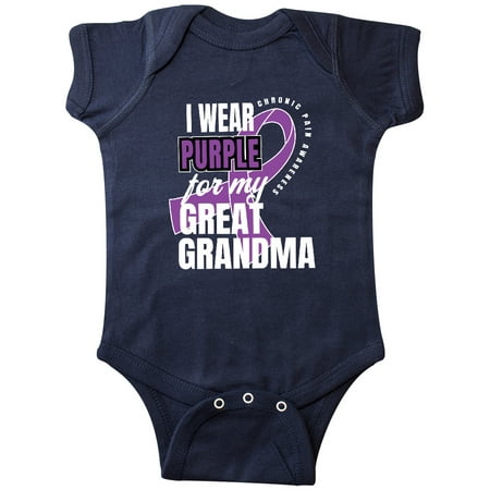

Inktastic Chronic Pain I Wear Purple For My Great Grandma Gift Baby Boy or Baby Girl Bodysuit