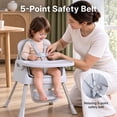thumbnail image 6 of STACOO 3 in 1 Baby High Chair, Toddler Dining Booster Seat, Easy-to-Clean Baby Feeding Chairs, Designed for Children Aged 3–36 months, Gray, 6 of 13