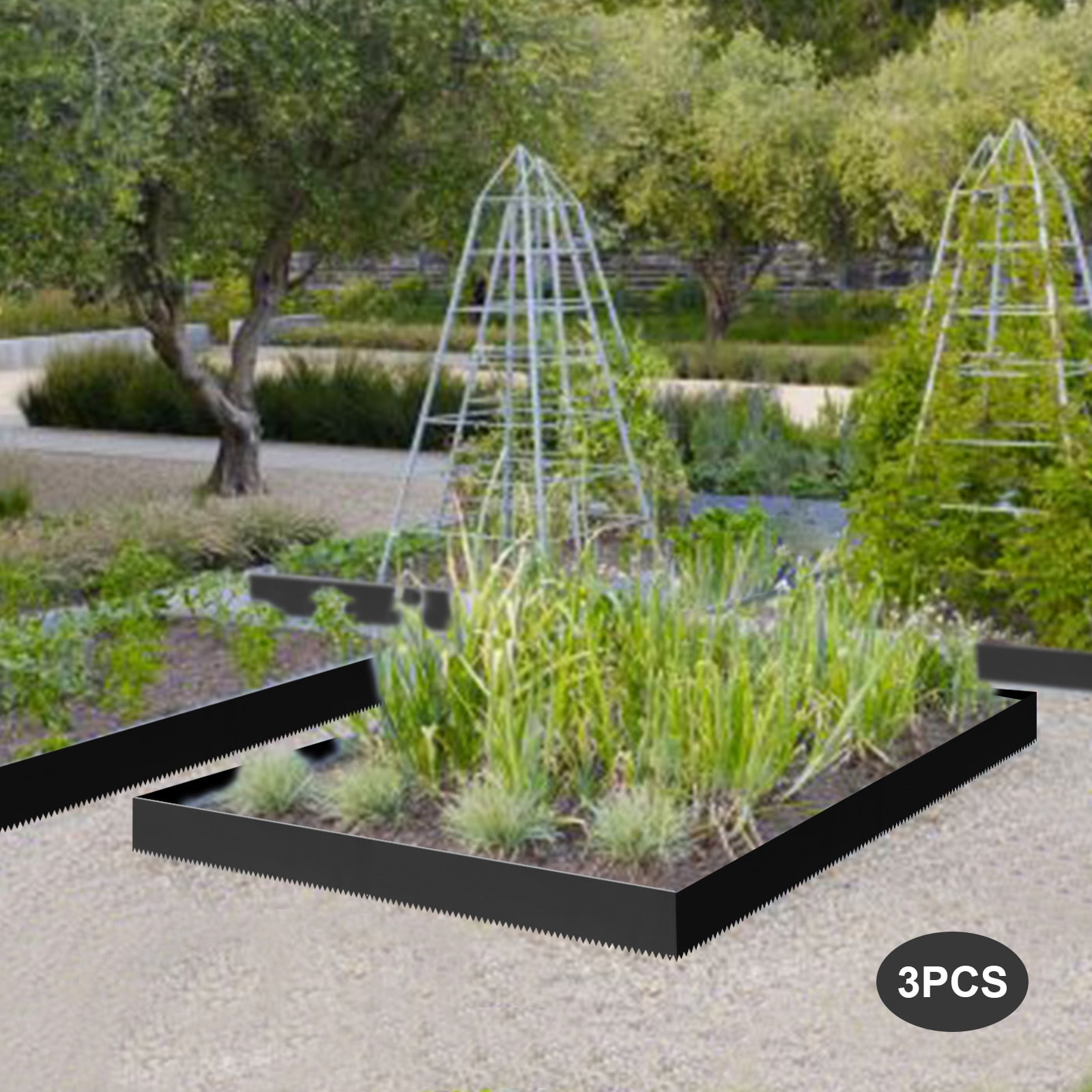 Steel Landscape Edging 40 x 8 Inch,Steel Edging 3pcs,Steel Garden Edging Border，Landscape Edging，Steel Lawn Edging, Garden Edging，Garden Border Edging for Landscaping