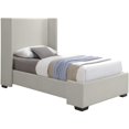 thumbnail image 1 of Meridian Furniture Lit Simple en Tissu Texturé en Lin Beige Oxford, 1 of 10