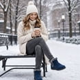 thumbnail image 6 of Knivor Slip On Winter Ankle Boots for Women Fuzzy Fleece Lined Non-Slip Warm Snow Booties Casual Winter Shoes for Women Cold Weather Footwear Indoor Outdoor, 6 of 9