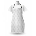 thumbnail image 3 of Cartoon Apron, Girls Patterns Wearing Dotted Dress with Diamonds Hearts and Stars Motifs, Unisex Kitchen Bib with Adjustable Neck for Cooking Gardening, Adult Size, Charcoal Grey White, by Ambesonne, 3 of 4