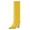 Yellow, variant on Women Classic Pointed Closed Toe Knee High Boots Chain Heel Pull On Wide Calf Tall Boots Work Date Dress Party Shoes Size 9 Pink
