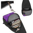 thumbnail image 3 of Wukai Purple Glitter Versatile Chest Bag with Adjustable Strap and Multiple Pockets for Daily Use, Outdoor Sports, Shopping, and Excursions, 3 of 6