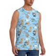 thumbnail image 2 of Bingfone Cute Animals Surfers Pattern Men's Tank Tops Workout Sleeveless Tee Shirts Running Beach Tanks for Men-Large, 2 of 4