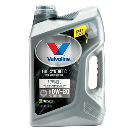 (3 Pack) Valvoline Advanced Full Synthetic SAE 0W-20 Motor Oil - Easy Pour 5 (Best 0w 20 Synthetic Oil For Honda)
