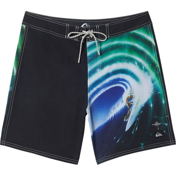 Quiksilver Men Rick Griffin Original BS 18" Boardshort Urchin/Black Size 34
