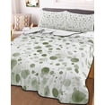 thumbnail image 3 of Quilts Twin Size, Sage Green Polka Dot Soft Comforter Bedding Set for Bed, Modern Art Abstract Watercolor Dot Lightweight Quilted Bedspread with Pillow Cover(2 Pieces) for All Season, 68x86 Inch, 3 of 6