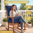 thumbnail image 6 of Millsilo Outdoor Rocking Chair Cushion Set 38" x 17" x 3", Waterproof Patio Chair Cushions with Non-Slip Bottom & 6 Ties, Tufted High Back Seat & Back Cushions, Blue, 6 of 7