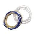 thumbnail image 5 of 2x Waist Bead Chains, Belly Chain, African Bohemian Stylish Elastic Waist Chain, Argent+Navy Blue, 5 of 7