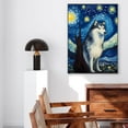 thumbnail image 3 of Alaskan Malamute Dog Art Canvas, Starry Night Van Gogh Oil Painting Art Print Poster Wall Decor Inspired Pomeranian Dog Pet Family Friend Peace, 3 of 4