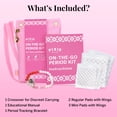 thumbnail image 5 of Pixie First Period Kit for Girls 9-12 - Best Organic Cotton Teen Pads with Wings - Period Tracking Bracelet & Discreet Crossbody Bag - On-The-Go Tween Starter Kit & Feminine Care Hygiene Essentials, 5 of 9