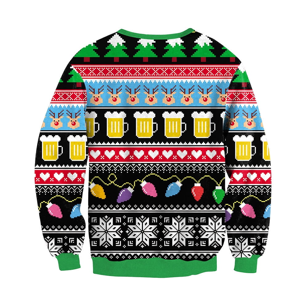 3D Digital Print Sweatshirt Colorful House Unisexs Ugly Christmas Jumper Sweater