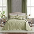 thumbnail image 3 of Blythease Oversized King Bedspread 138x122 Extra Wide, Paisley Pattern Design, Lightweight Bedding Cover, Reversible, 5 Piece, 100% Microfiber, California/Alaskan King, Sage Green, 3 of 8