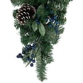 thumbnail image 2 of Northlight Mixed Pine and Blueberries Artificial Christmas Teardrop Swag - 28" - Unlit, 2 of 8