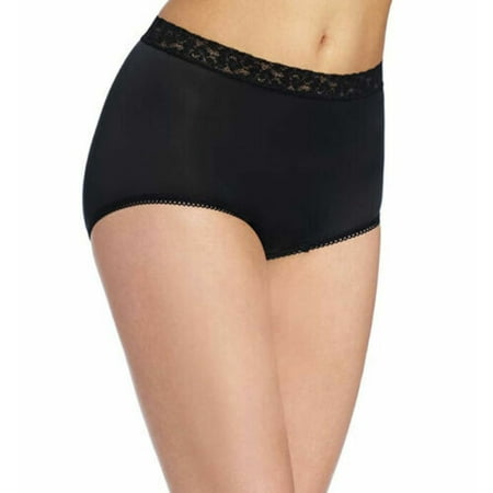 

Wacoal Bodysuede Lace Waist Brief 89366: 5/Black