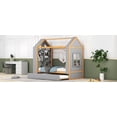 thumbnail image 5 of Clearance! Twin Size House Platform Bed with Storage Shelves and Twin Size Trundle, Grey, 5 of 9