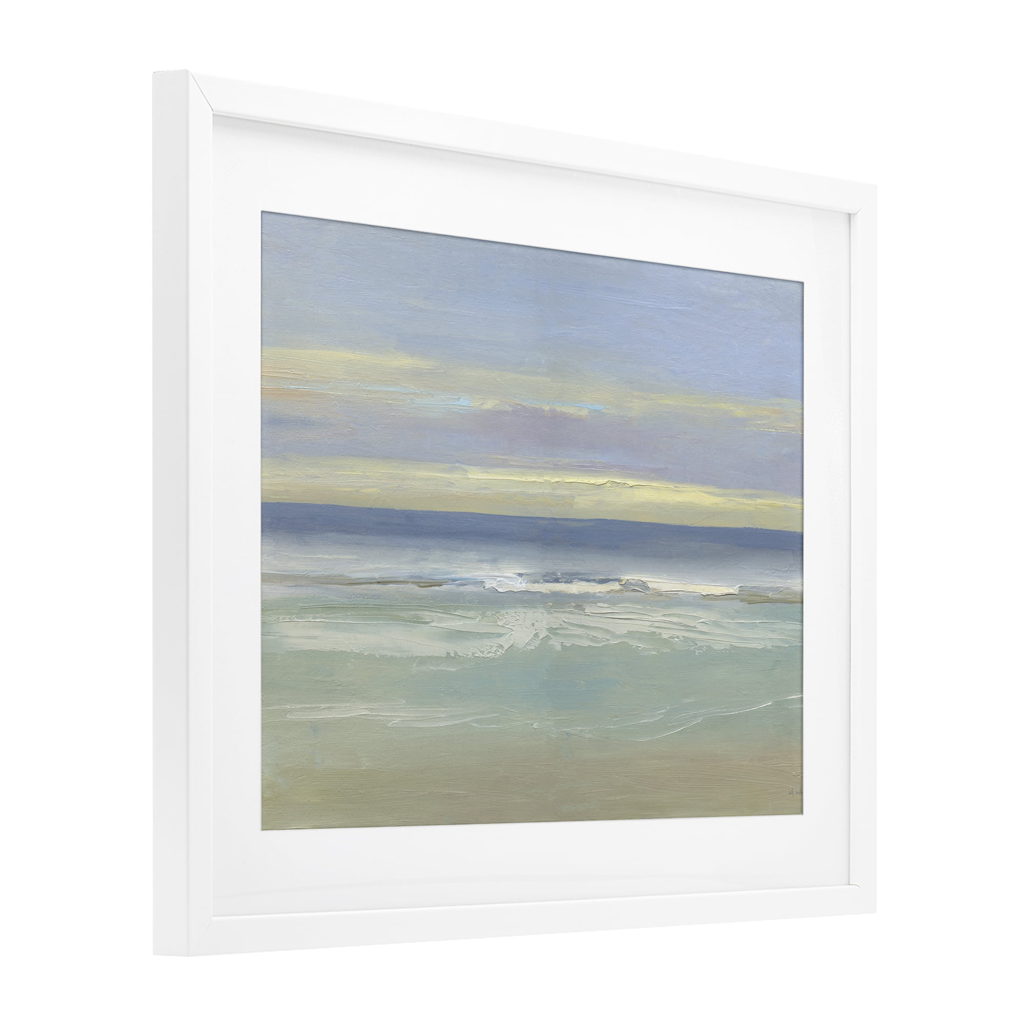 Stupell Industries Tranquil Coastal Morning Waves White Framed Print Under Glass, design by Sally Swatland