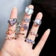 thumbnail image 4 of Anillo De Plata De Oro Elegante Para Las Mujeres De La Serpiente De Montaña Camelia Mariposa Rosa Circón Corazón Anillos De Alas De Ángel Ópalo Aceite Gota Geometría Dedo Accesorios Joyería, 4 of 4