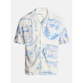 thumbnail image 5 of No Boundaries Boxy Fit Linen Blend Patterned Resort Shirt, Men's XS-4XLT, 5 of 5