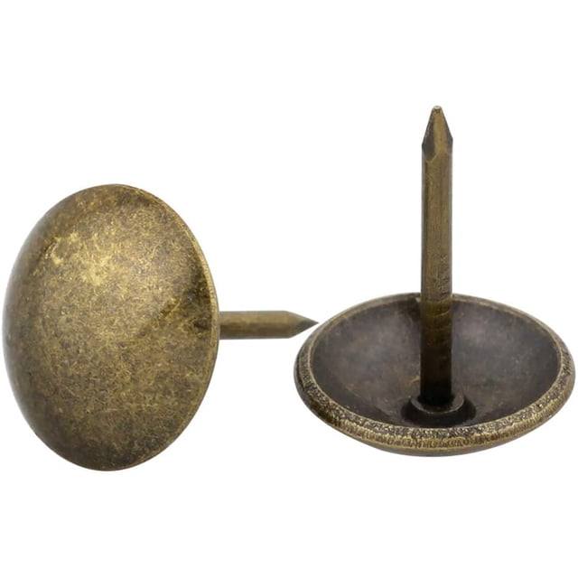 100 Uds. Clavos de tapicería antiguos, juego de tachuelas decorativas para muebles, tachuelas de pulgar, pasadores Diy de 1/2 ", bronce Namotu CZBG-ZC69