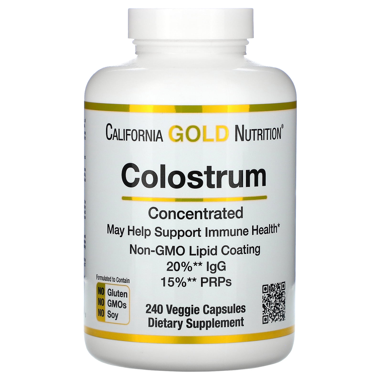 California Gold Nutrition Colostrum, Concentrated, 240 Capsules