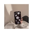 thumbnail image 2 of 1pc Glossy Black & Silver Five-Star Pattern Phone Case For Apple Iphone, 2 of 4