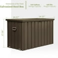 thumbnail image 2 of Kepooman 160 Gallon Outdoor Storage Deck Box Waterproof, Large Patio Storage Bin for Outside Cushions, Throw Pillows, Garden Tools, Lockable (Dark Brown), 2 of 7